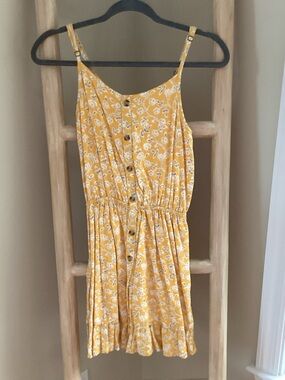 abercrombie kids Yellow Floral Button-Front Sundress
